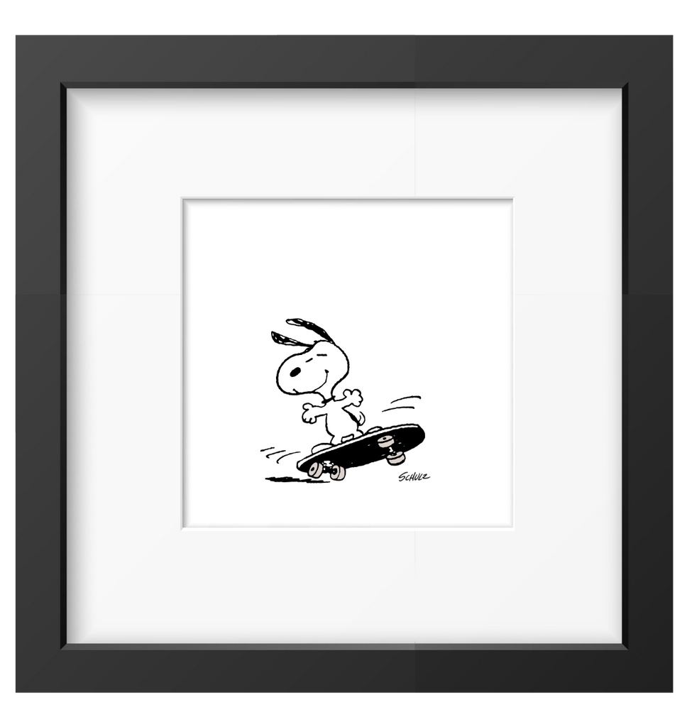 Magpie - Peanuts Skateboard Framed Print Handmade