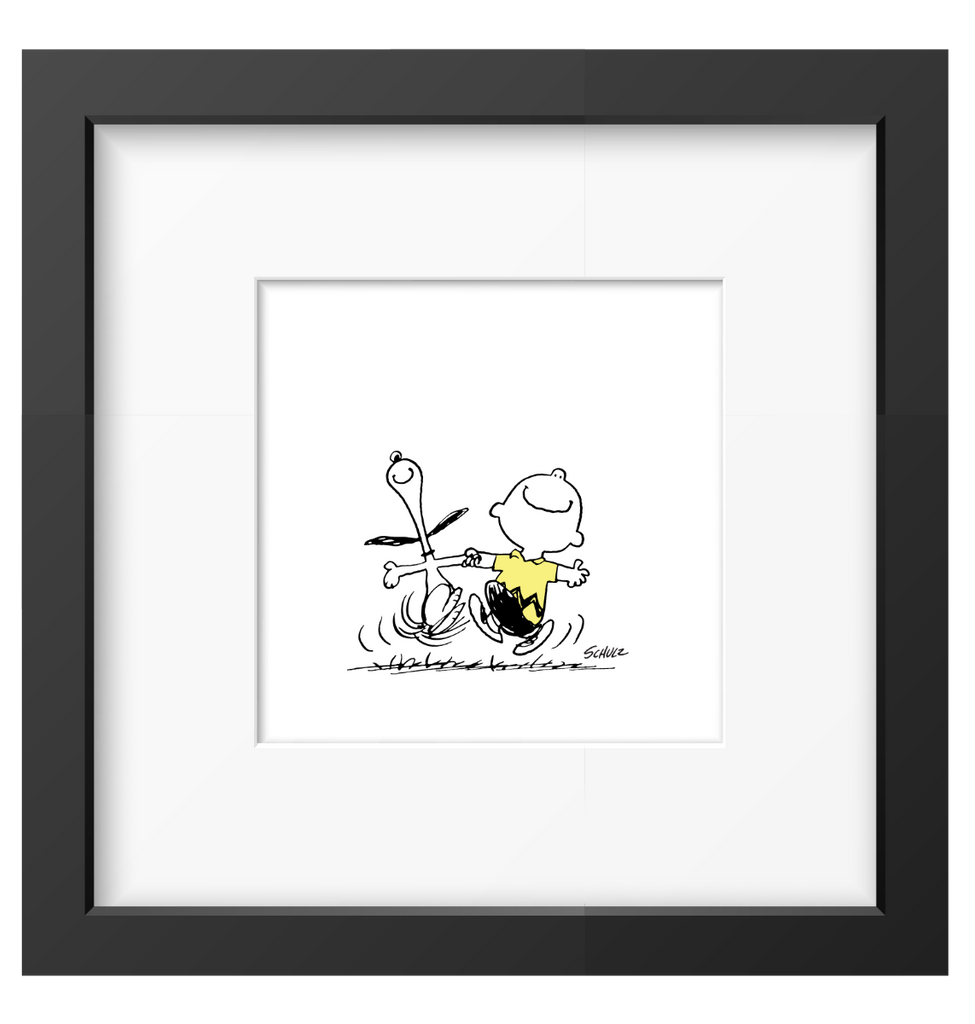 Magpie - Peanuts Snoopy Charlie Dance Framed Print Handmade